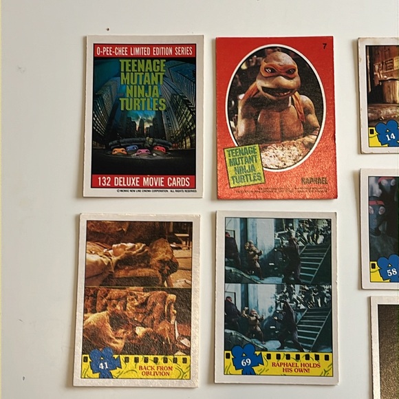 Lot of 10 TEENAGE MUTANT NINJA TURTLES MOVIE CARDS O-PEE-CHEE Limited Edition - Picture 2 of 6